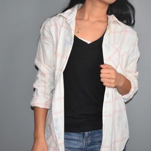 “Acid wash” plaid shirt